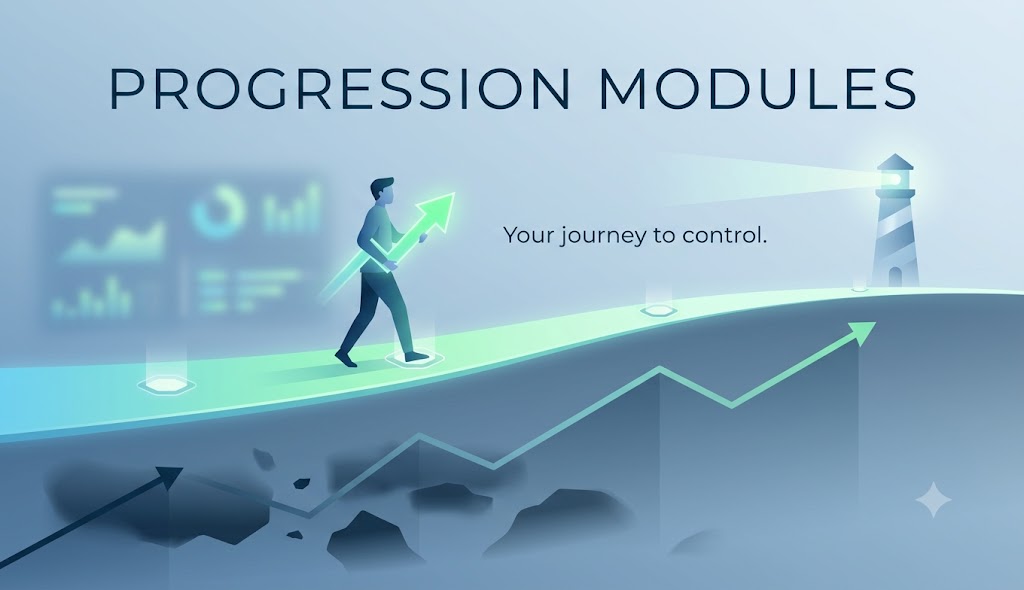 Progression Sport category — bankroll management dashboards showing Kelly Criterion outputs, stake calculators and progression sequence charts