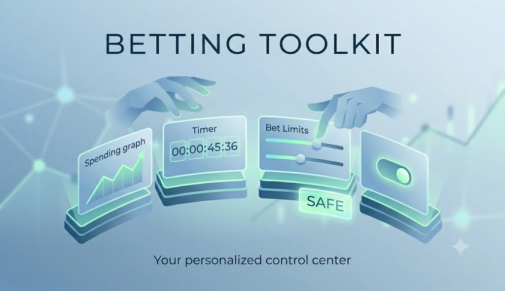 QBW Toolkit category — multi-tool dashboard showing session tracker, bankroll recorder, bet simulator and operational utility modules